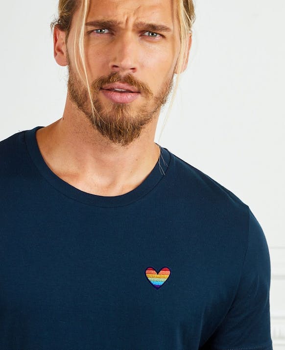 T-shirt coeur LGBT (brodé)