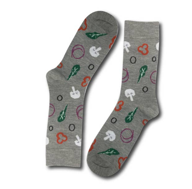 Set de regalo unisex de calcetines vegetarianos para pizza